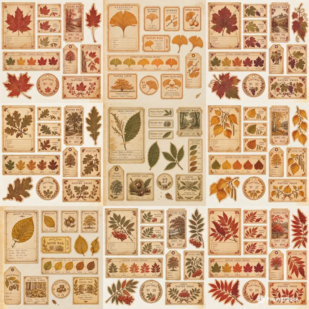 Autumn Leaf Pressing Ephemera