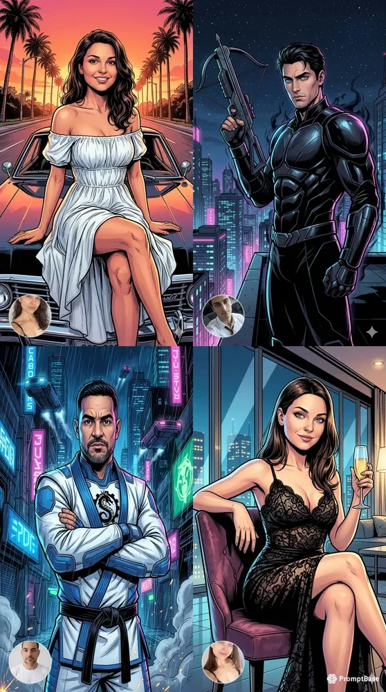 Comic Book Portrait Identity Locks