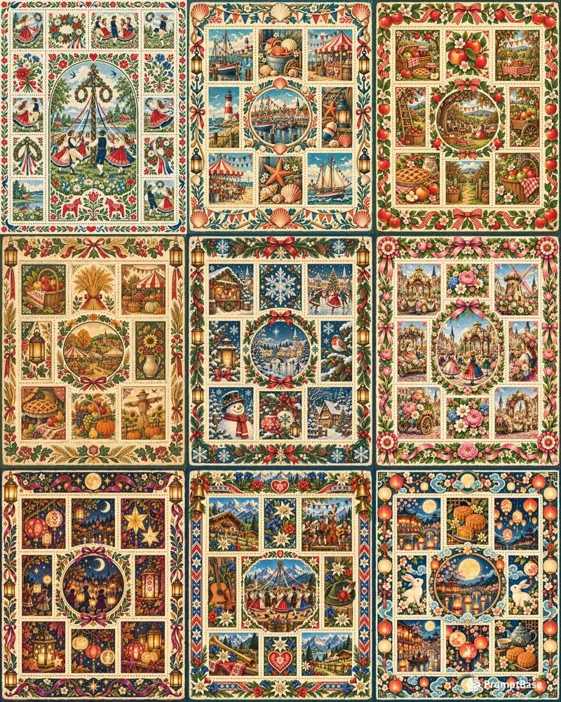 Folk Festival Stamp Sheets