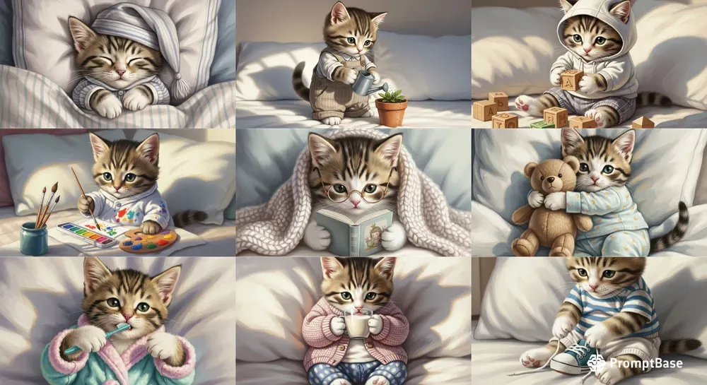 Cozy Kitten Storybook Scenes