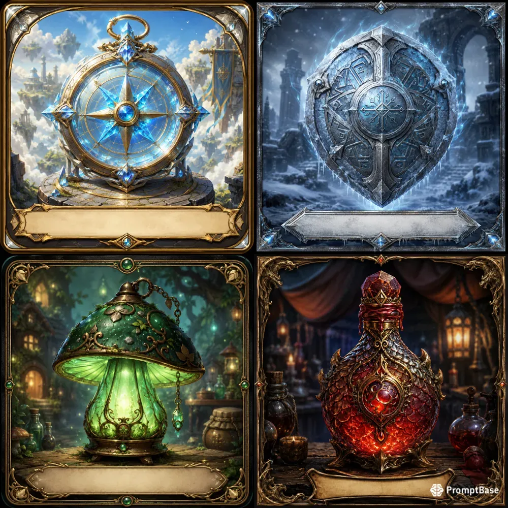 Fantasy Game Item Card Art Builders