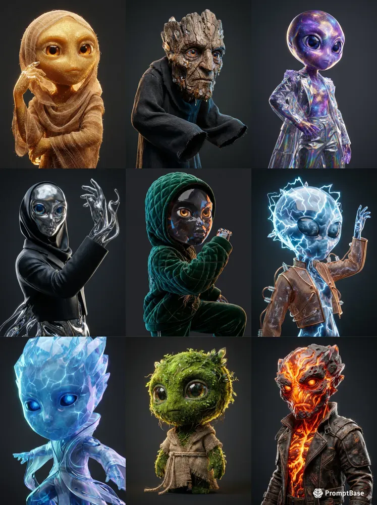 Hybrid 3Dmaterial Mastery Portrait Art