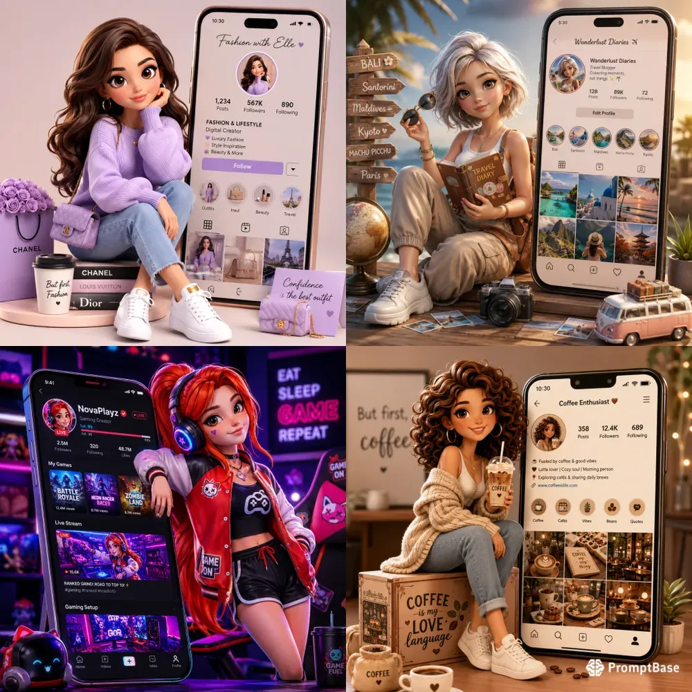 Charming Social Media Mascots Premium