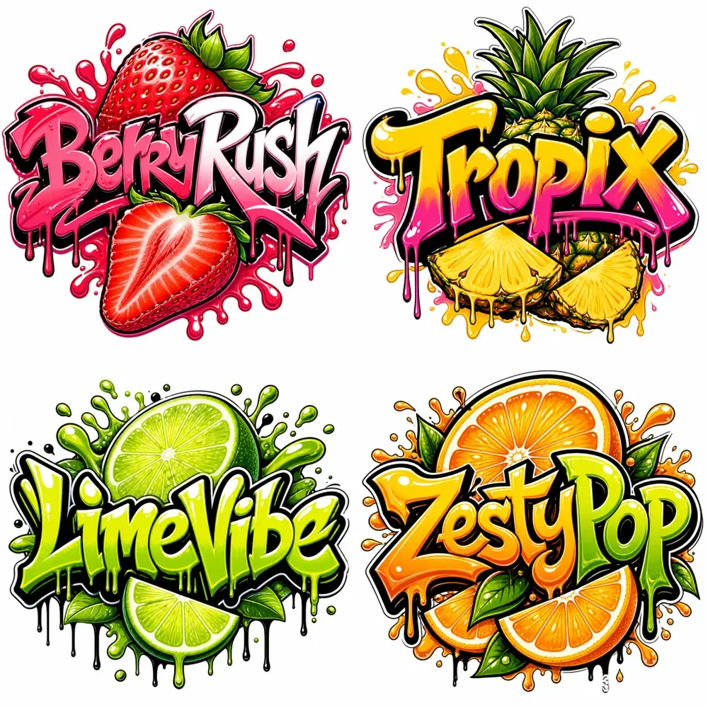 Graffiti Fruit Splash Logo Generator