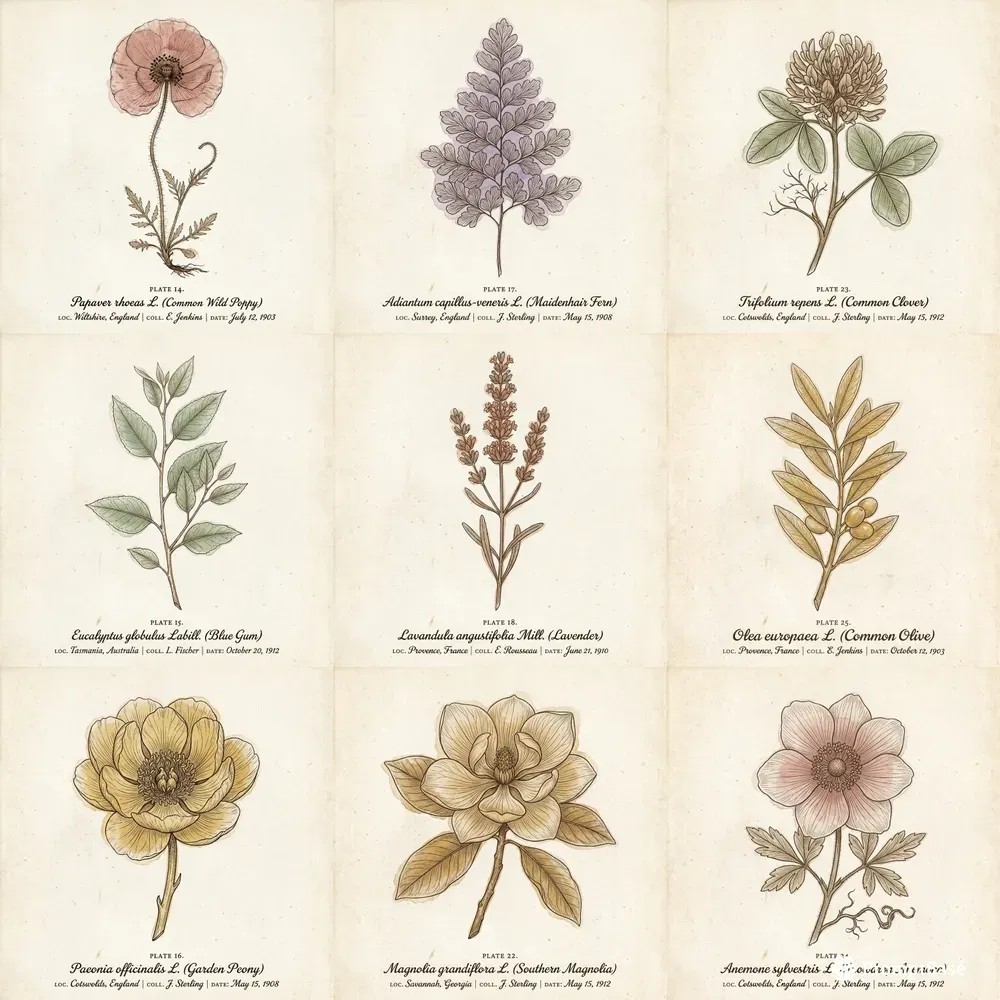 Pressed Botanical Specimen Portraits