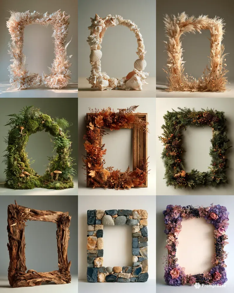 Natural Material Frames Empty Centres