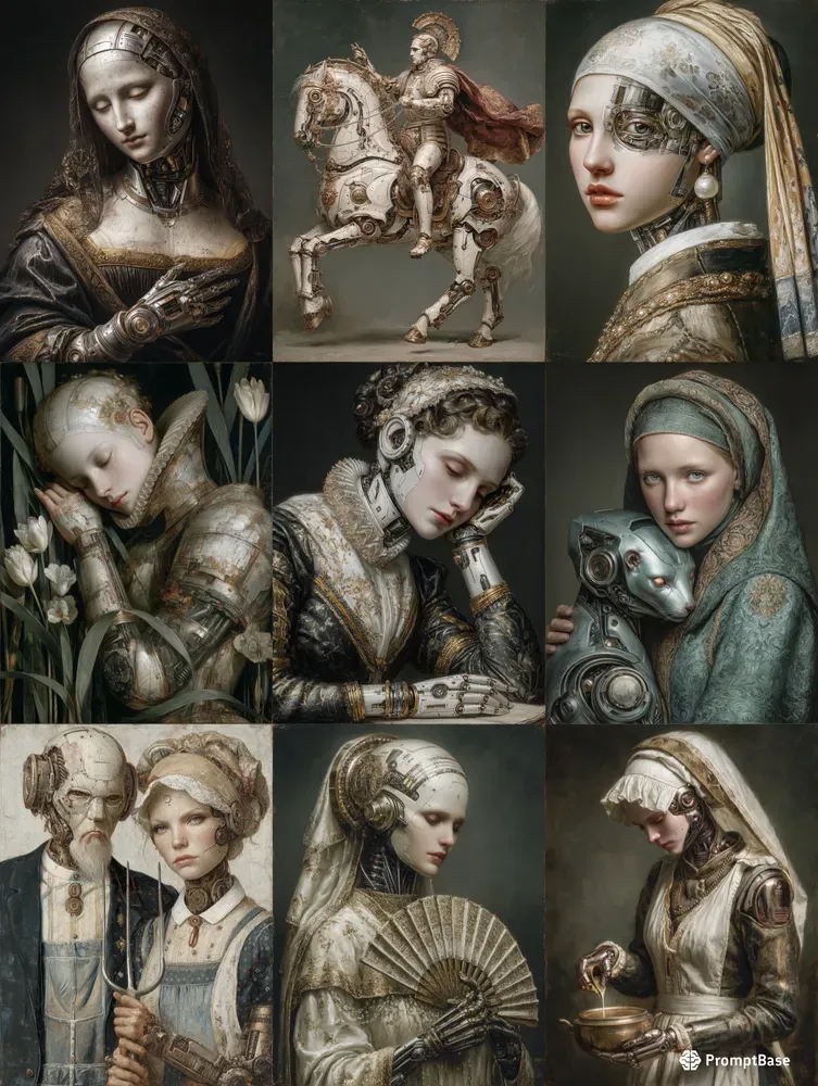 Cybernetic Renaissance Fusion Art
