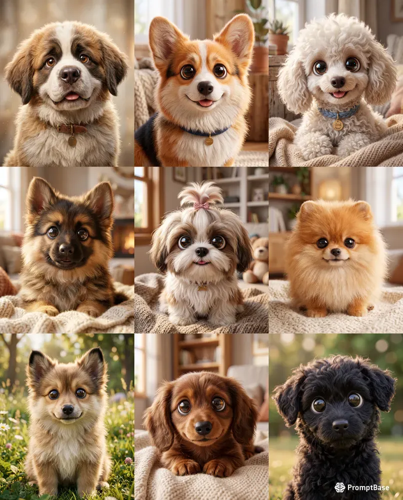 3D Fluffy Dogs