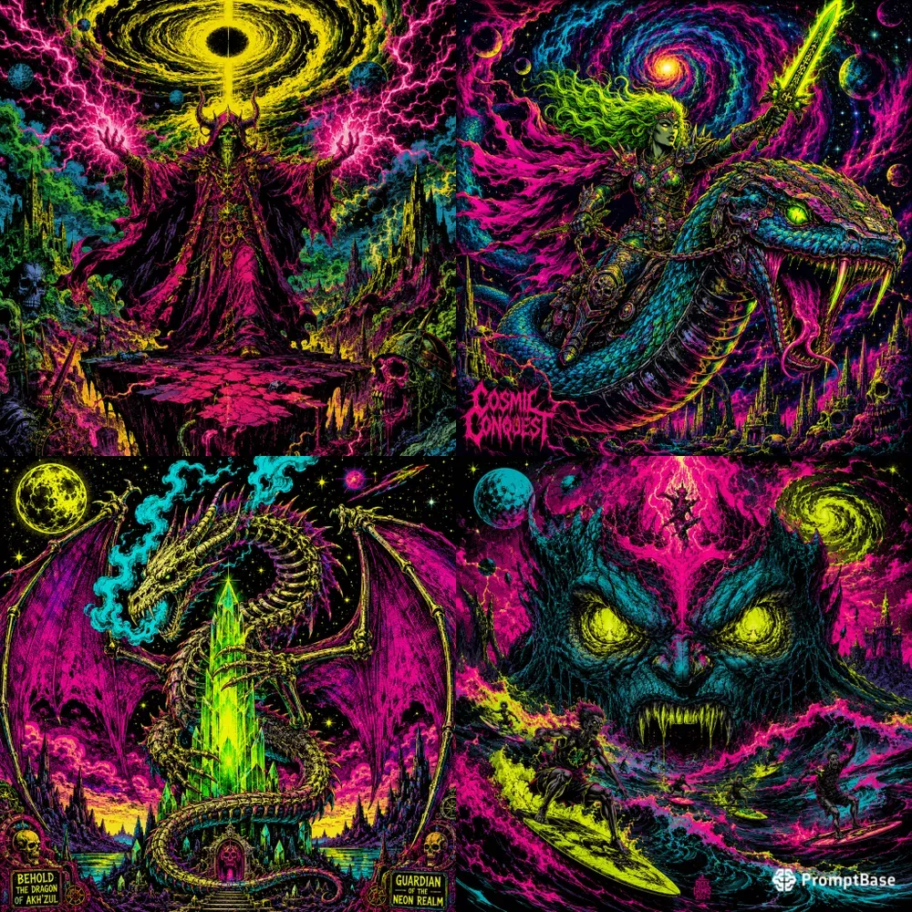 Blacklight Psychedelic Dark Fantasies