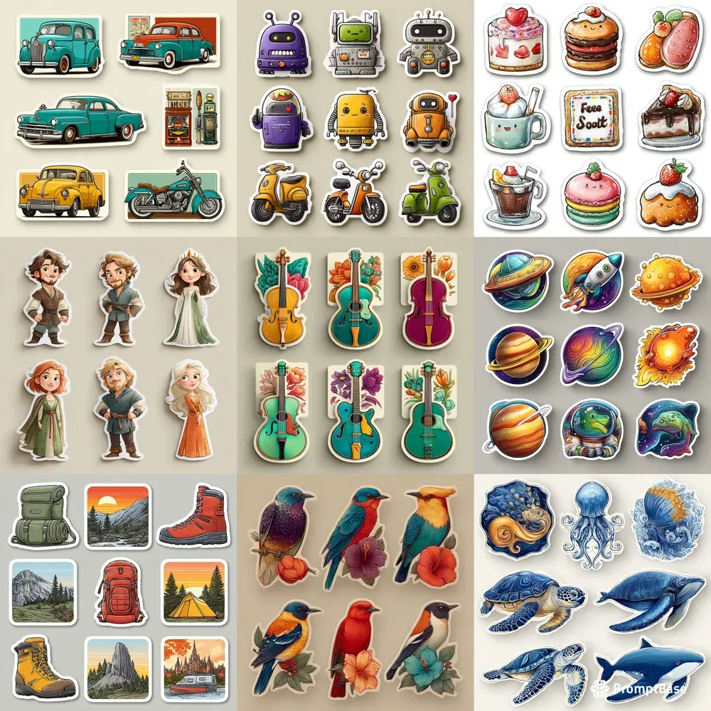 Vibrant Sticker Pack Illustration Packs