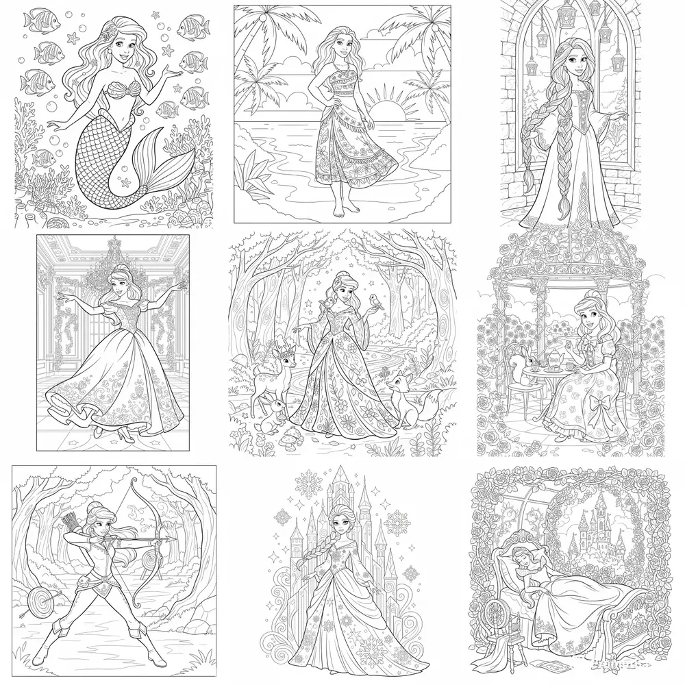 Disney Princess Coloring Pages