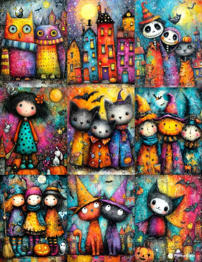 Cute Halloween Character Ephemera Pages