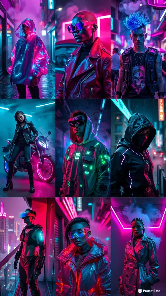 Cyberpunk Streetwear Editorial Packs