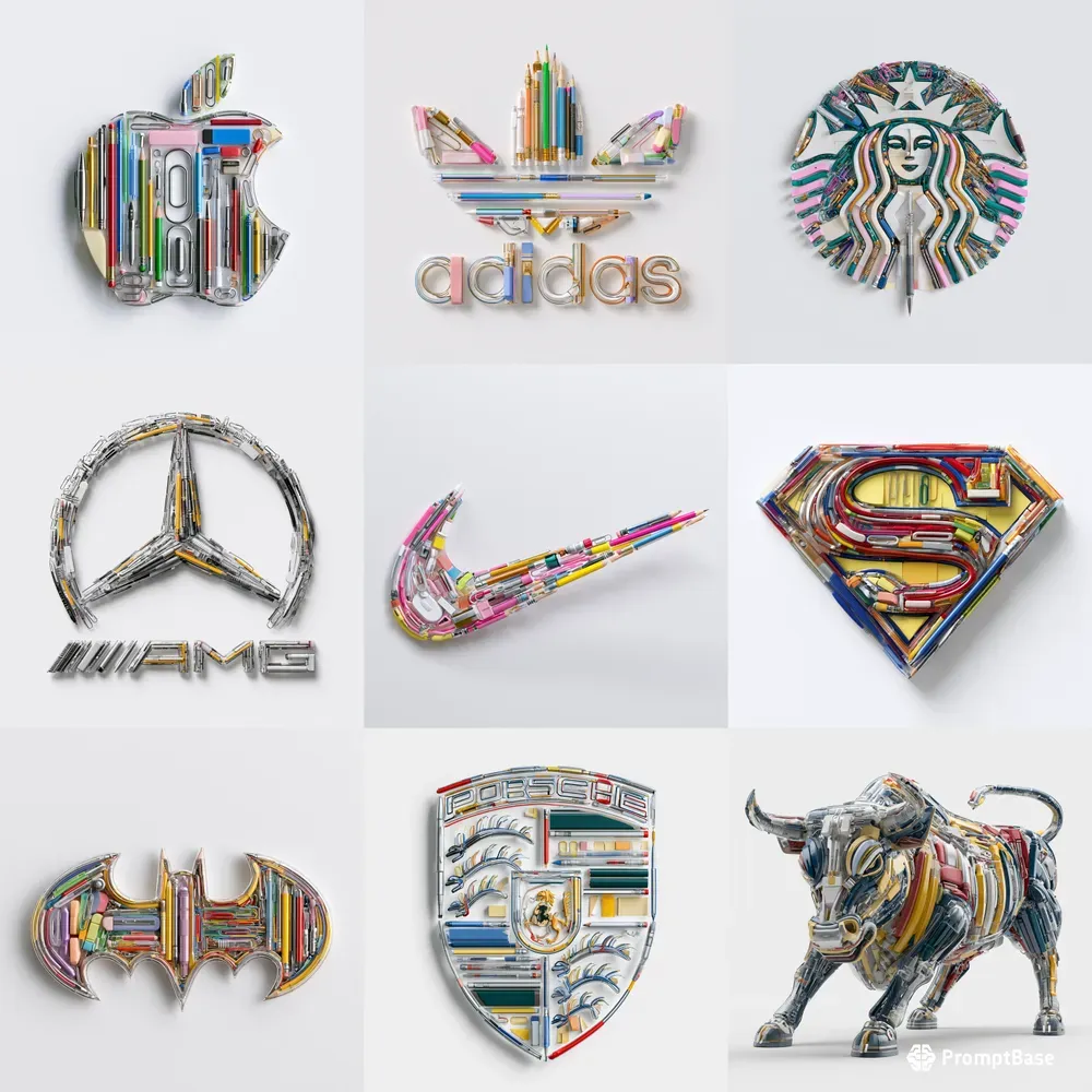 Brand Logos In Stationery Objects