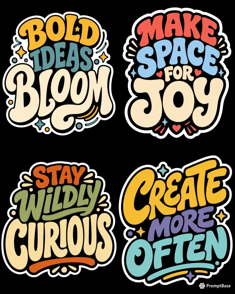 Retro Sticker Typography Studios