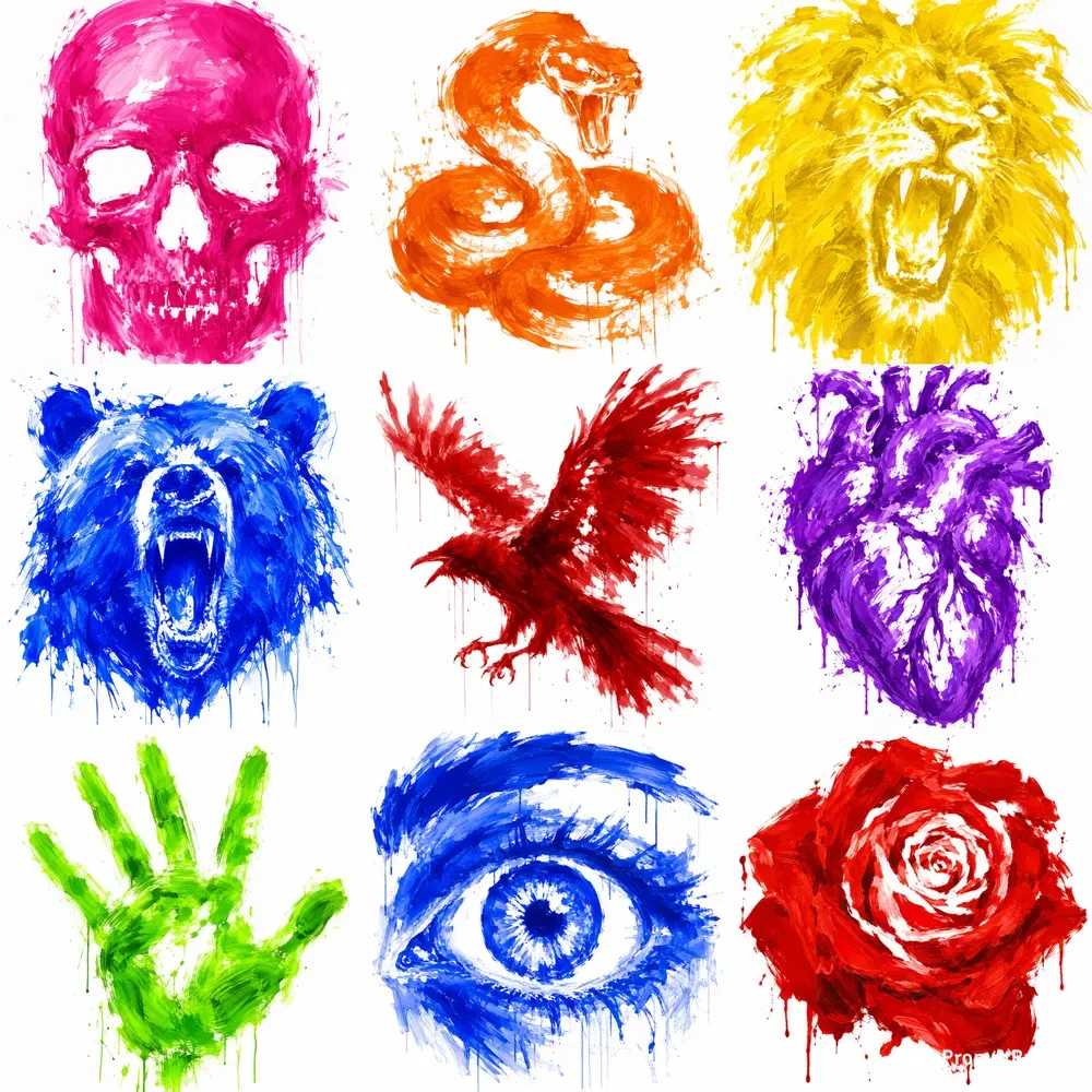 Raw Spontaneous Acrylic Paintings