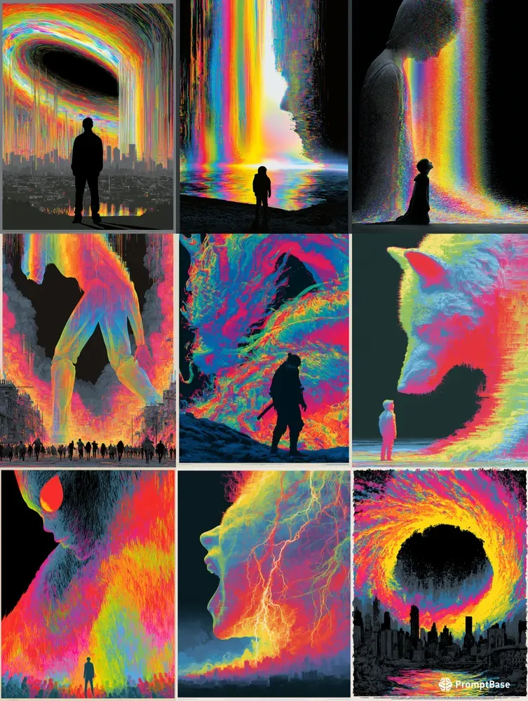 Dark Neon Glitch Poster Art