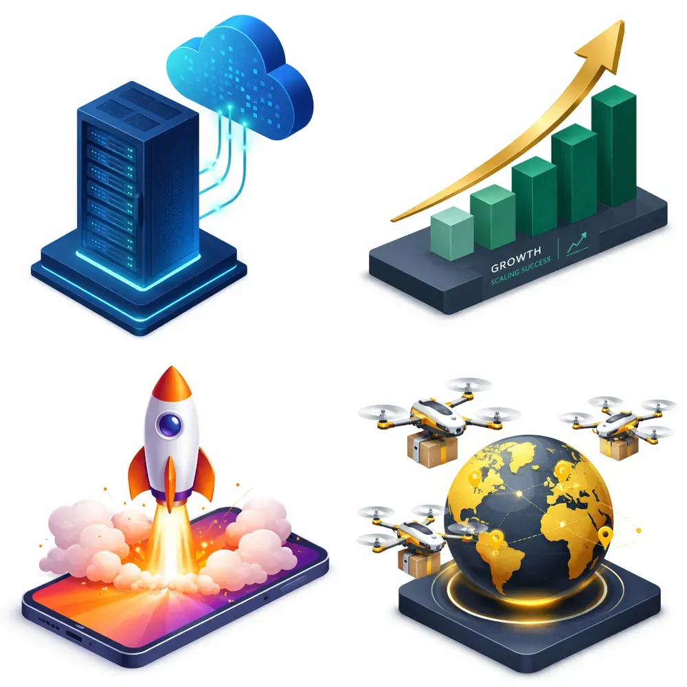 Corporate Isometric Pitch Deck Vectors