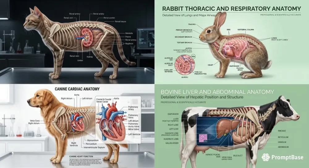 Veterinary Animal Anatomy Infographics