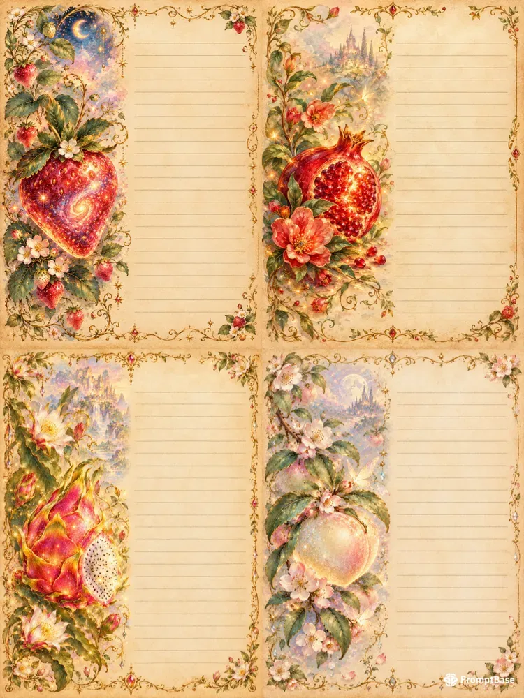 Enchanted Fruit Tale Journal Pages