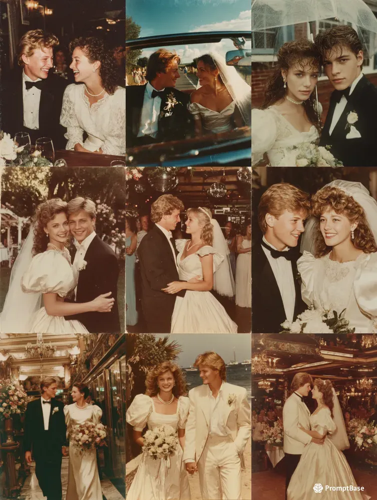 80s 90s Retro VHS Wedding Film Portraits