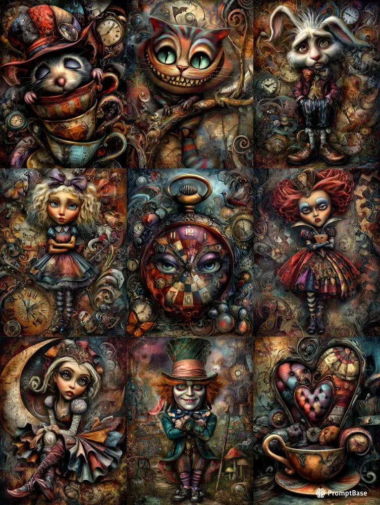 Dark Alice In Wonderland Junk Journals
