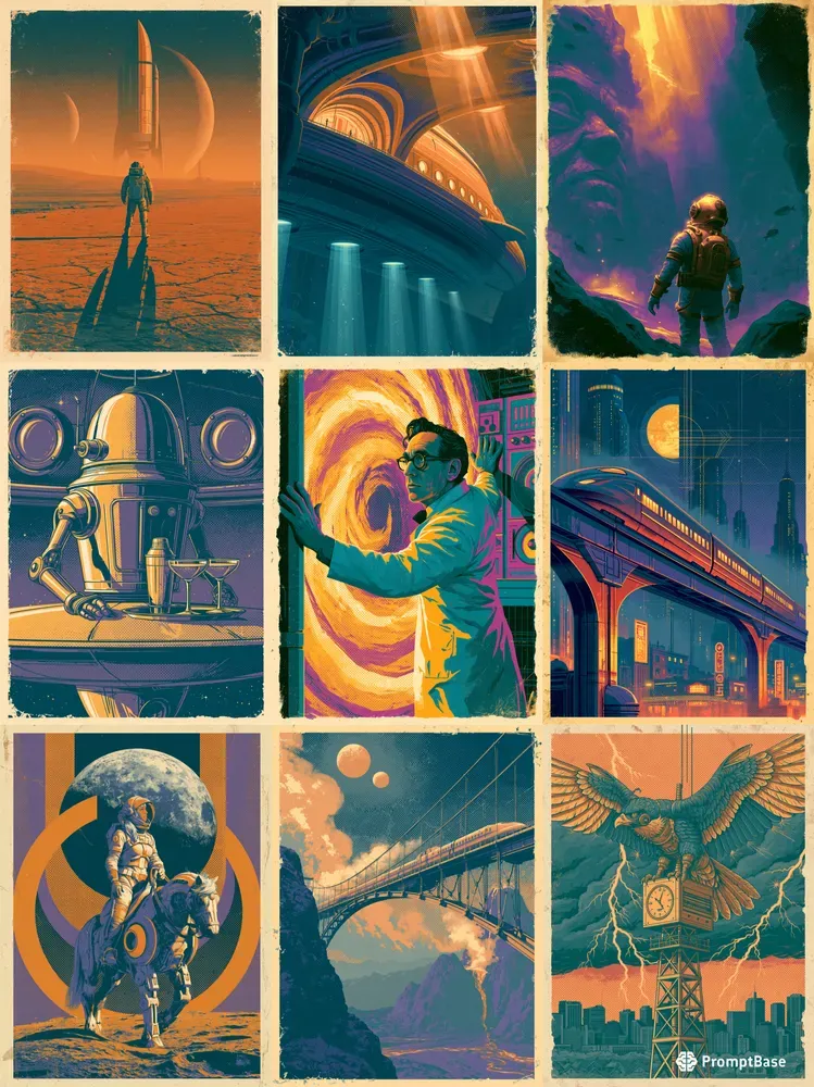 Retro Futurism Poster Packs