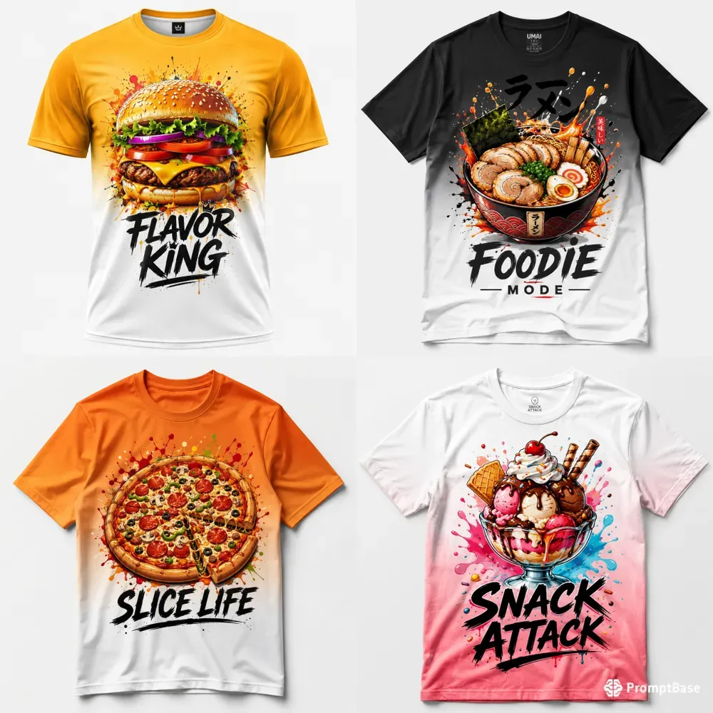 Gourmet Food Burst Tshirt Collections