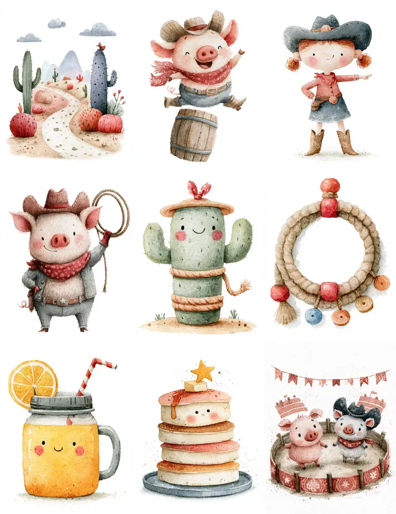 Cowboy Pig Clipart