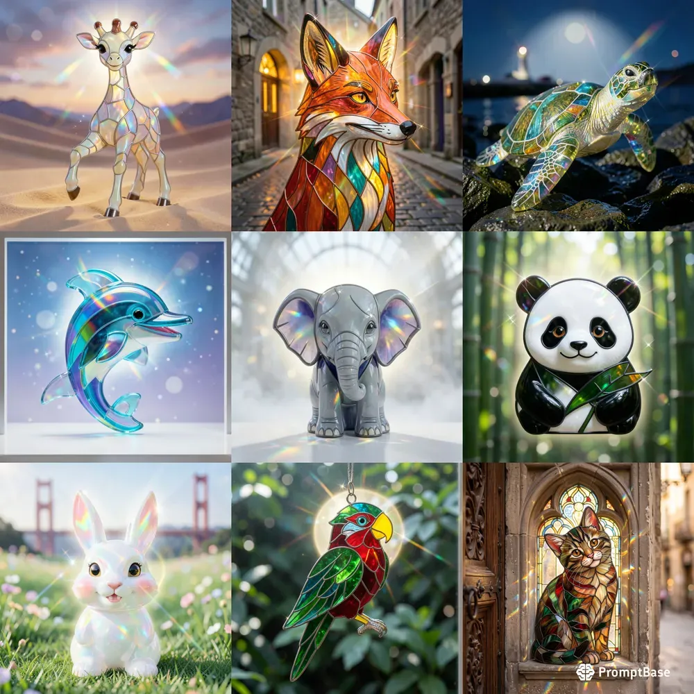 Rainbow Glass Animals