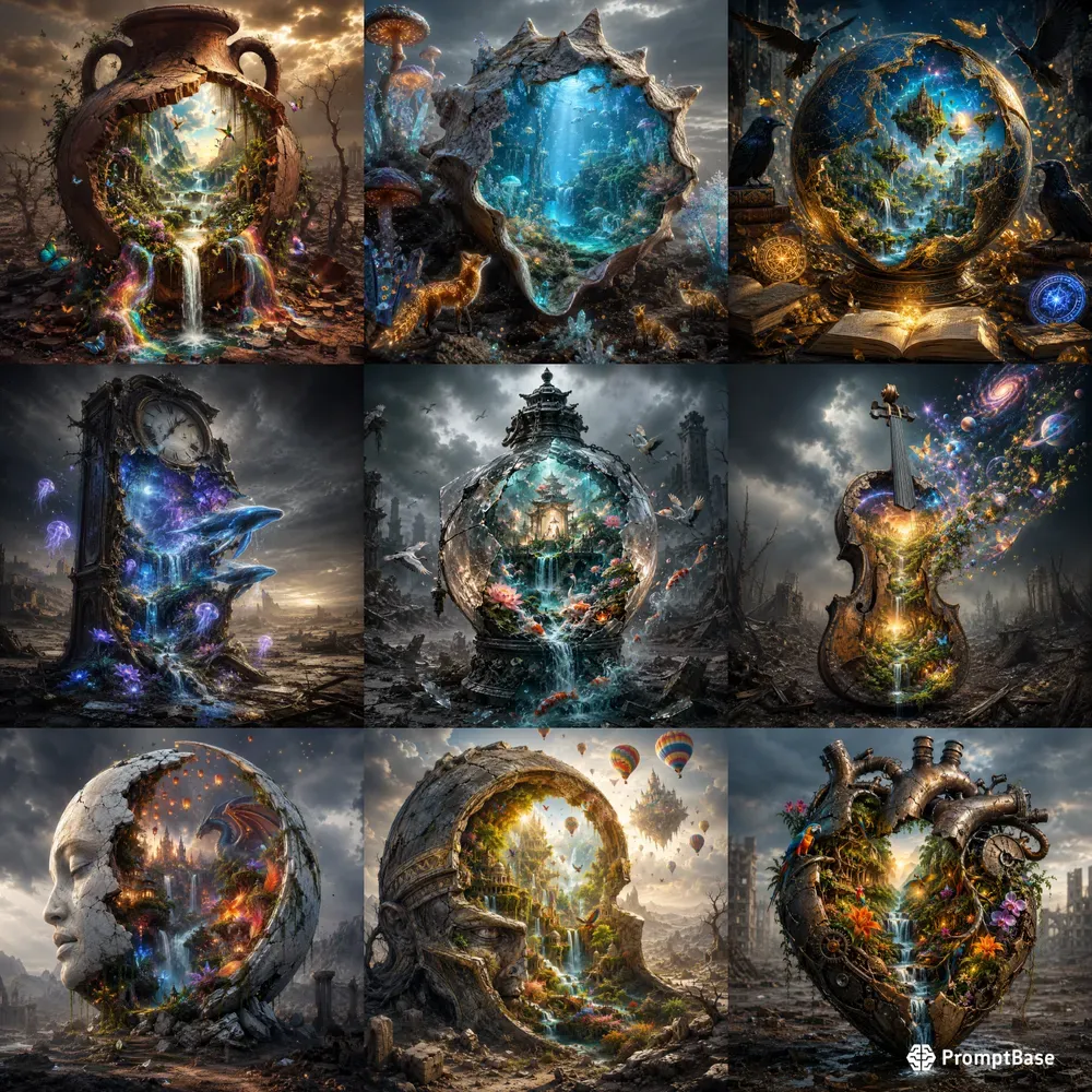 Hidden Worlds Within Broken Vessels