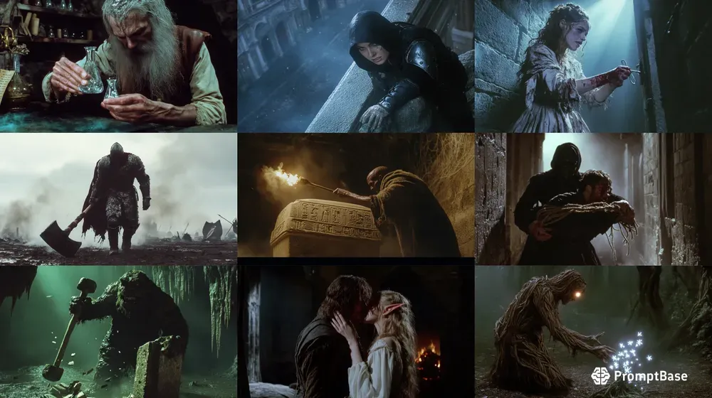 1980s Dark Fantasy Action Stills Scenes