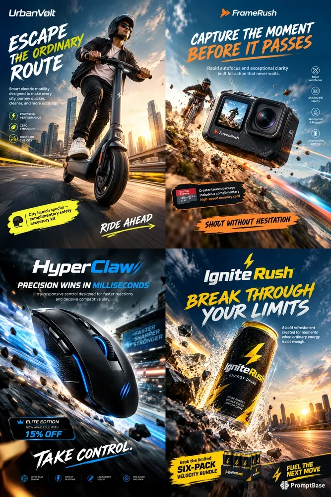 Dynamic Motion Product Ad Posters