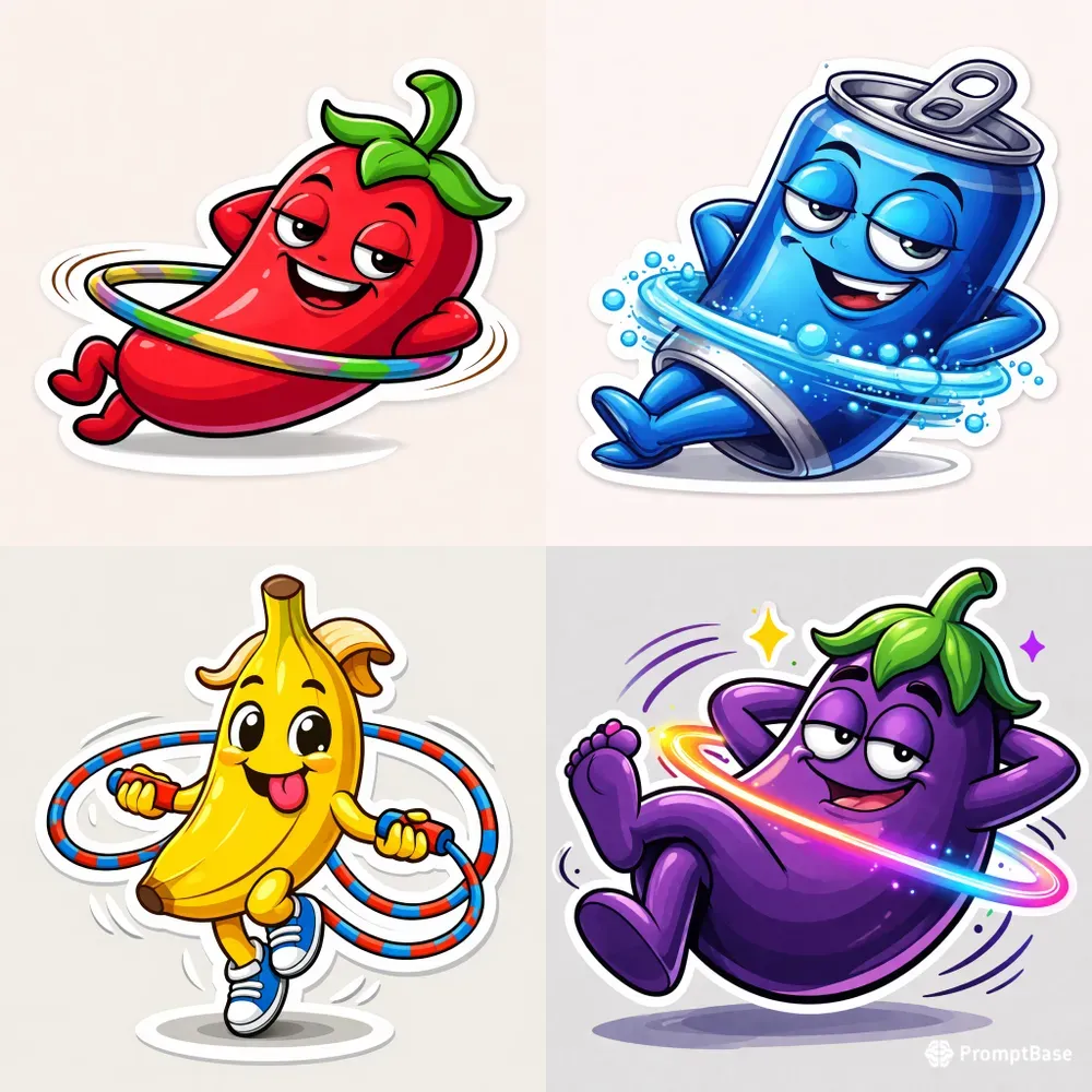 Playful Anthropomorphic Stickers