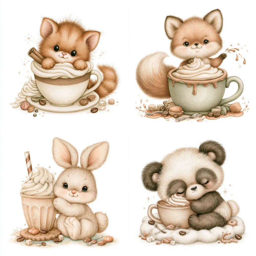 Funny Coffee Characters For Kids