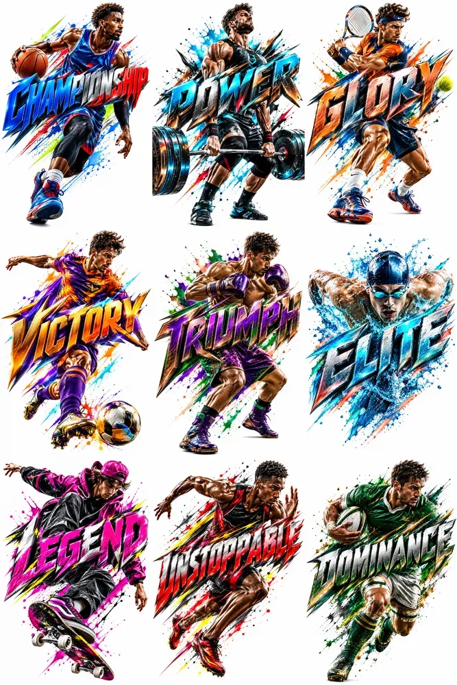 Epic Action Sports Typography Posters
