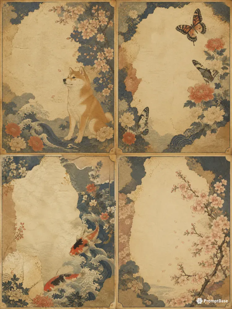 Ukiyoe Junk Journal Page Generator
