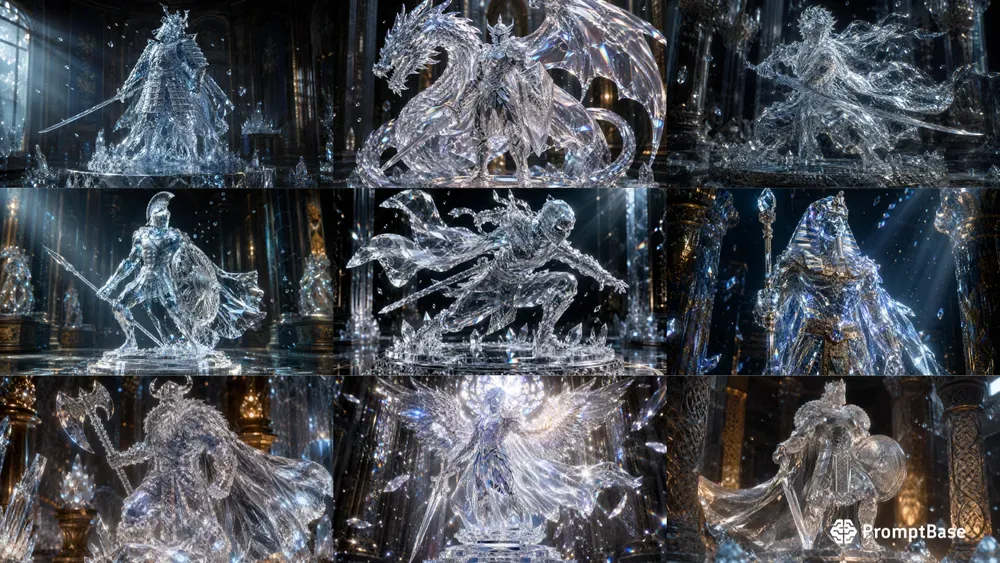 Crystal Warrior Figures Masterpiece Art