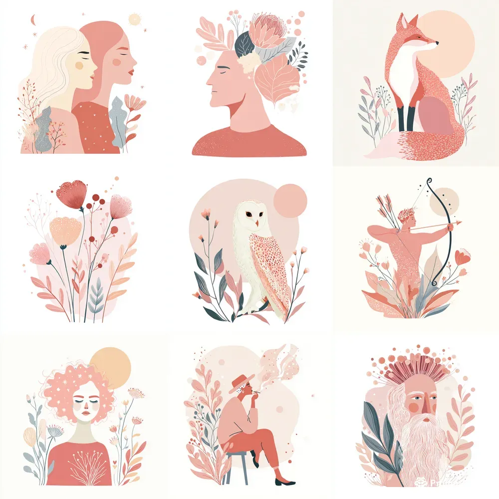 Soft Pastel Portrait Illustrations