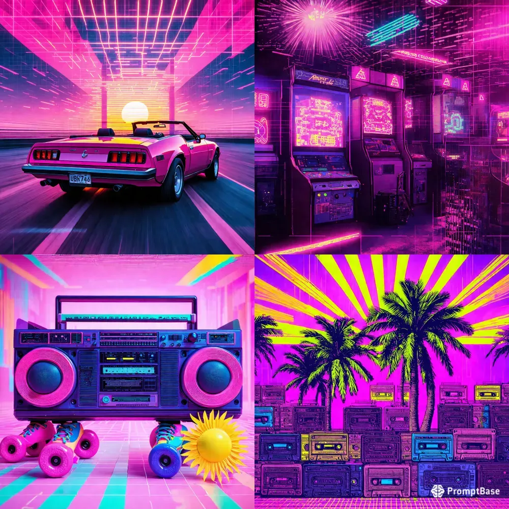 Retro 80s Aesthetic Photo Collages