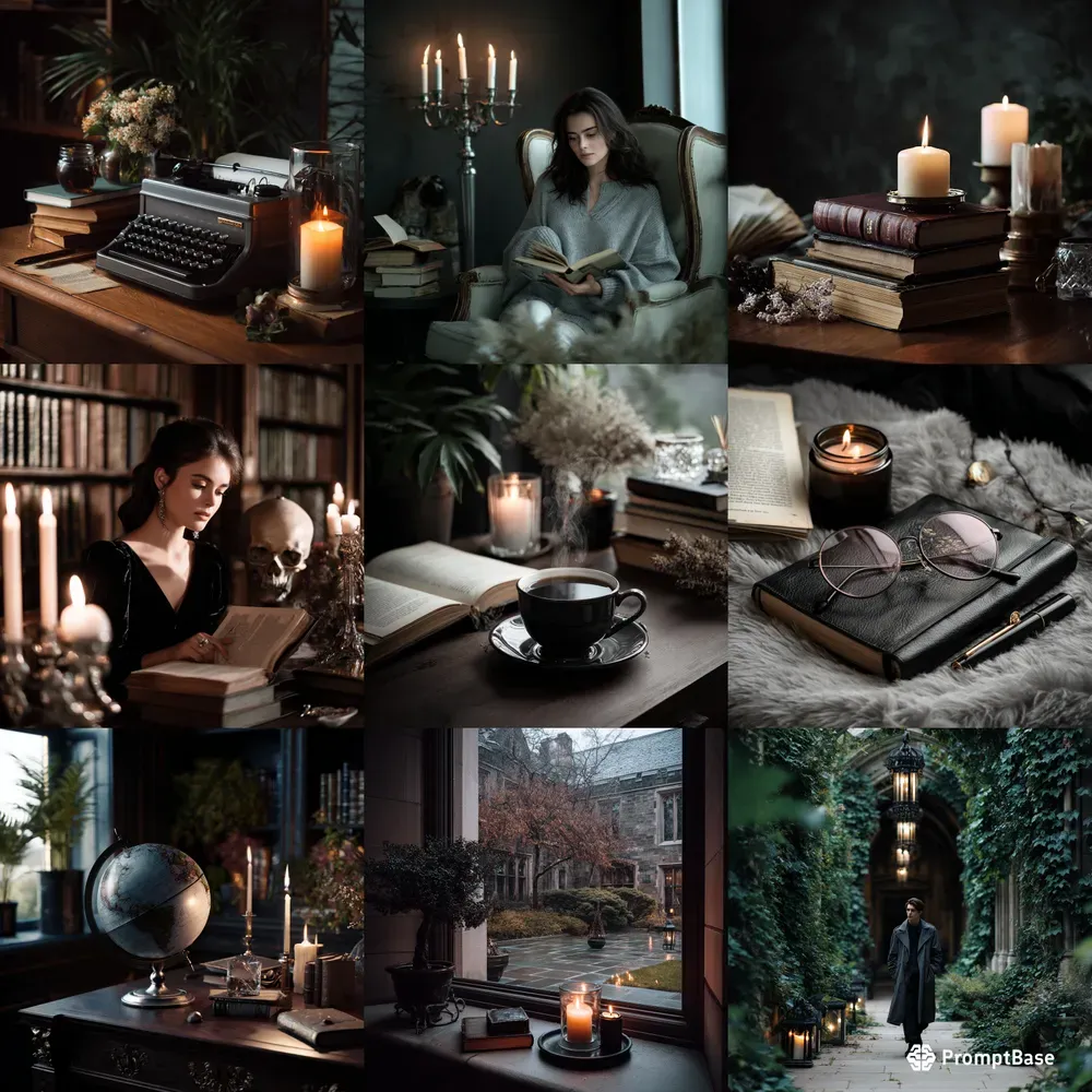 Moody Dark Academia Moodboard Series