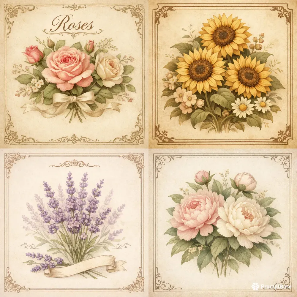 Floral Vintage Cards