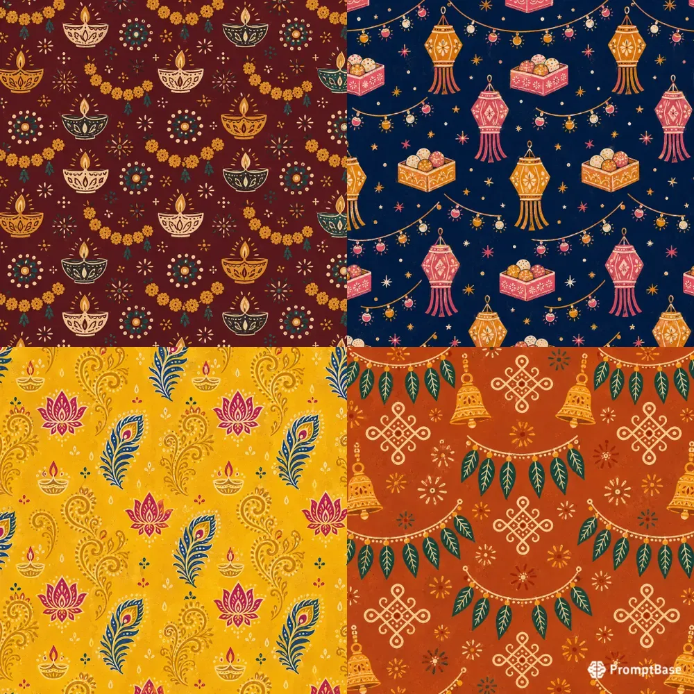 Diwali Toran Bells Kolam Patterns