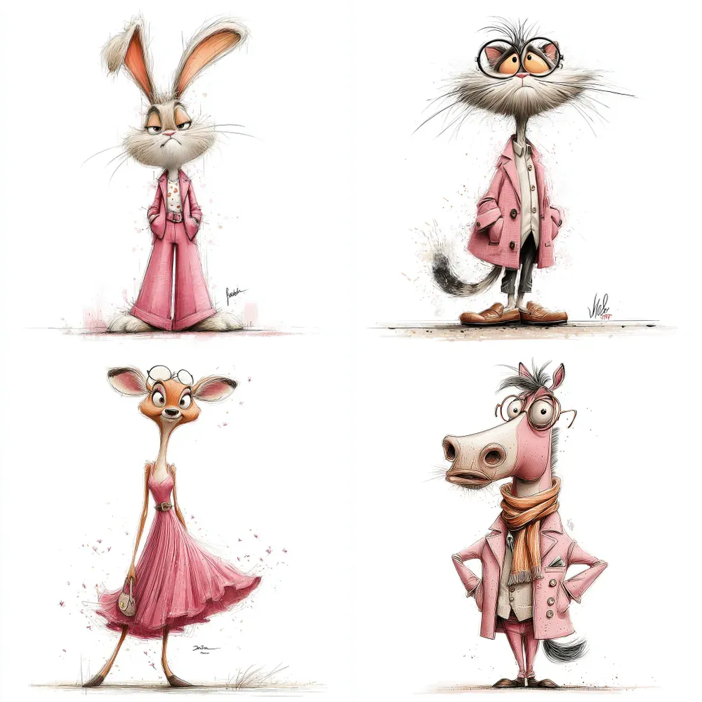 Whimsical Fashion Cartoon Illustrations