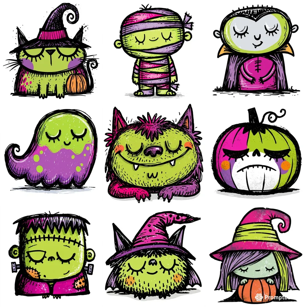 Hand Drawn Halloween Doodles