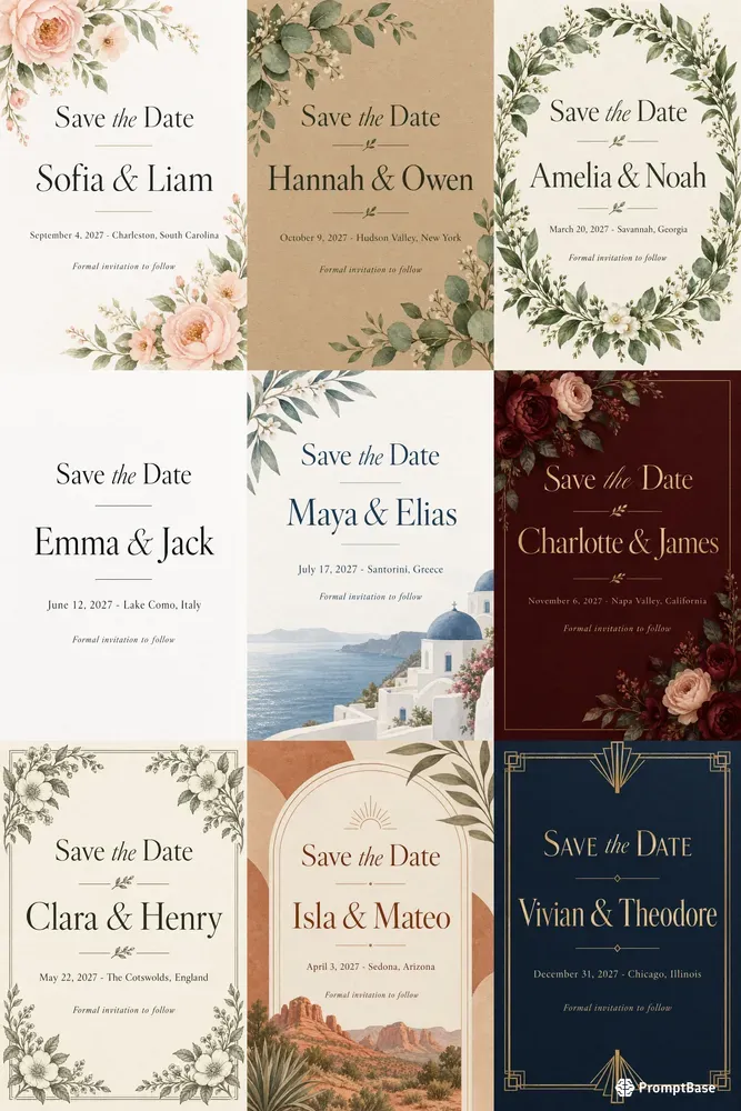 Wedding Save The Date Card Designs