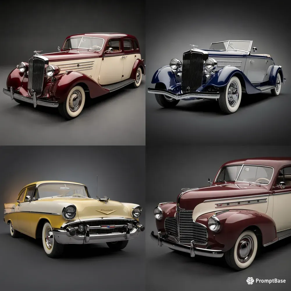 Realistic Retro Cars From 1920-1960
