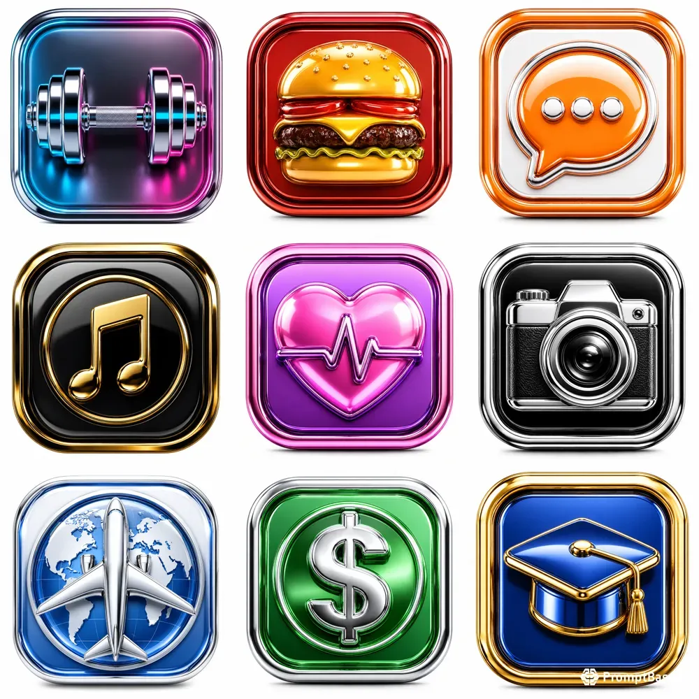 Glossy Chrome App Icons