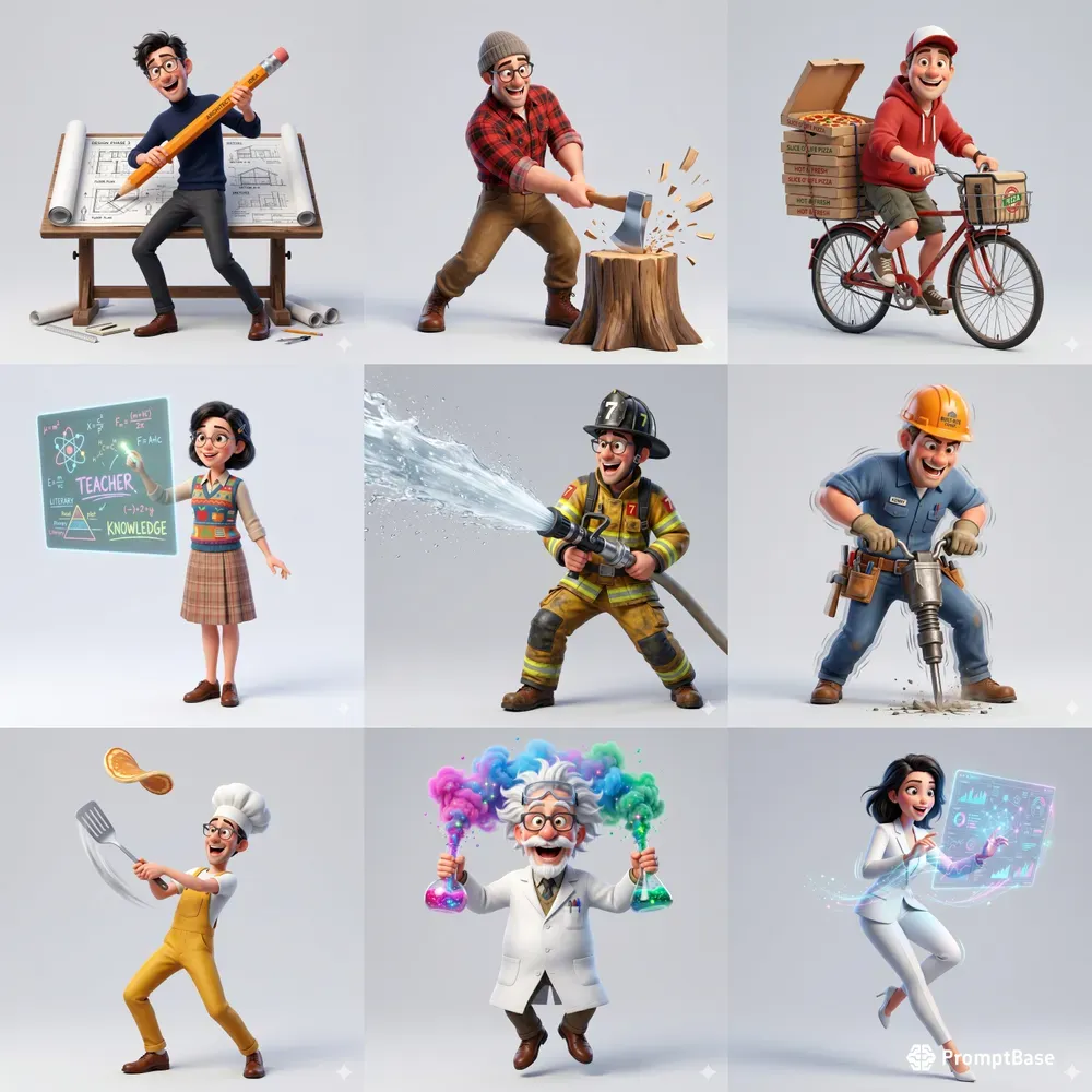 3D Pixarstyle Profession Characters
