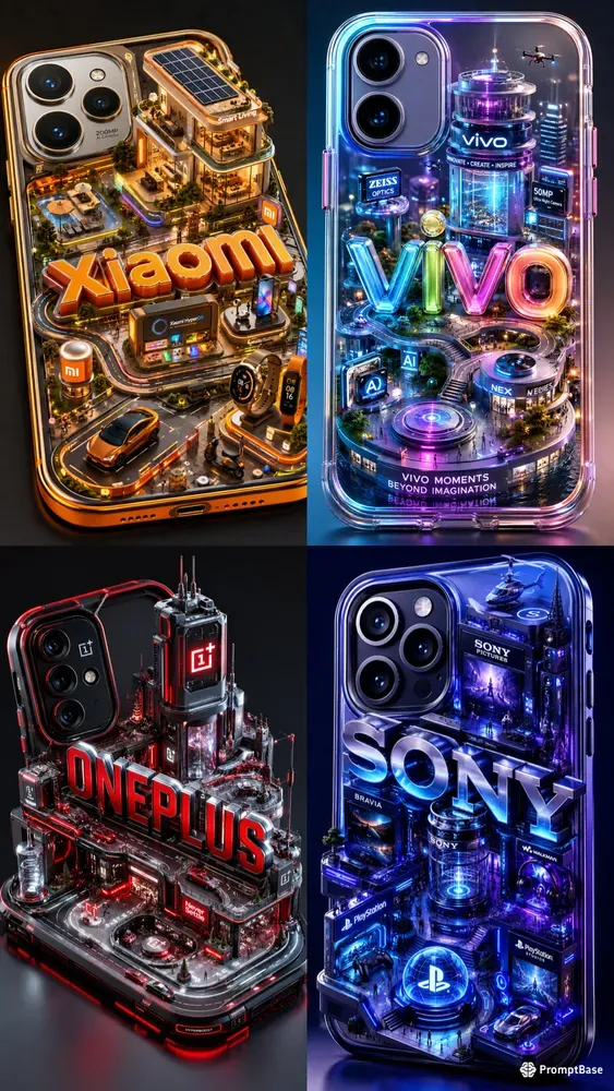 Miniature 3D Mobile Case Typographies